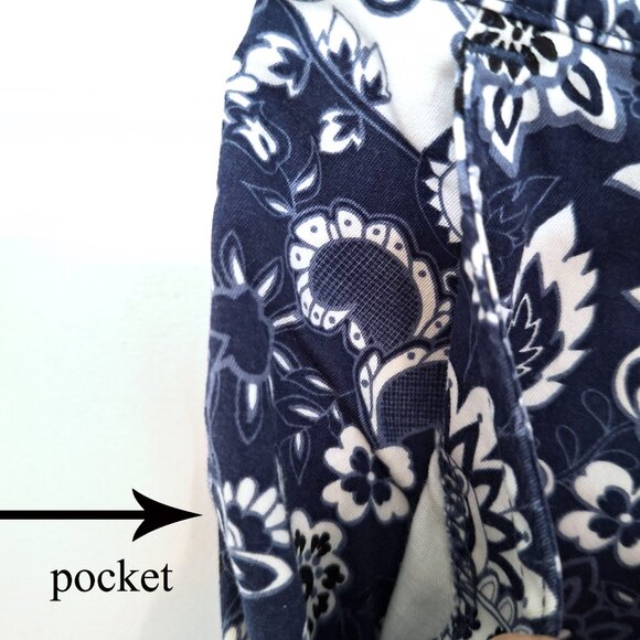 Blue and white paisley floral pattern golf skirt by Karen Scott Petites - Picture 6 of 9